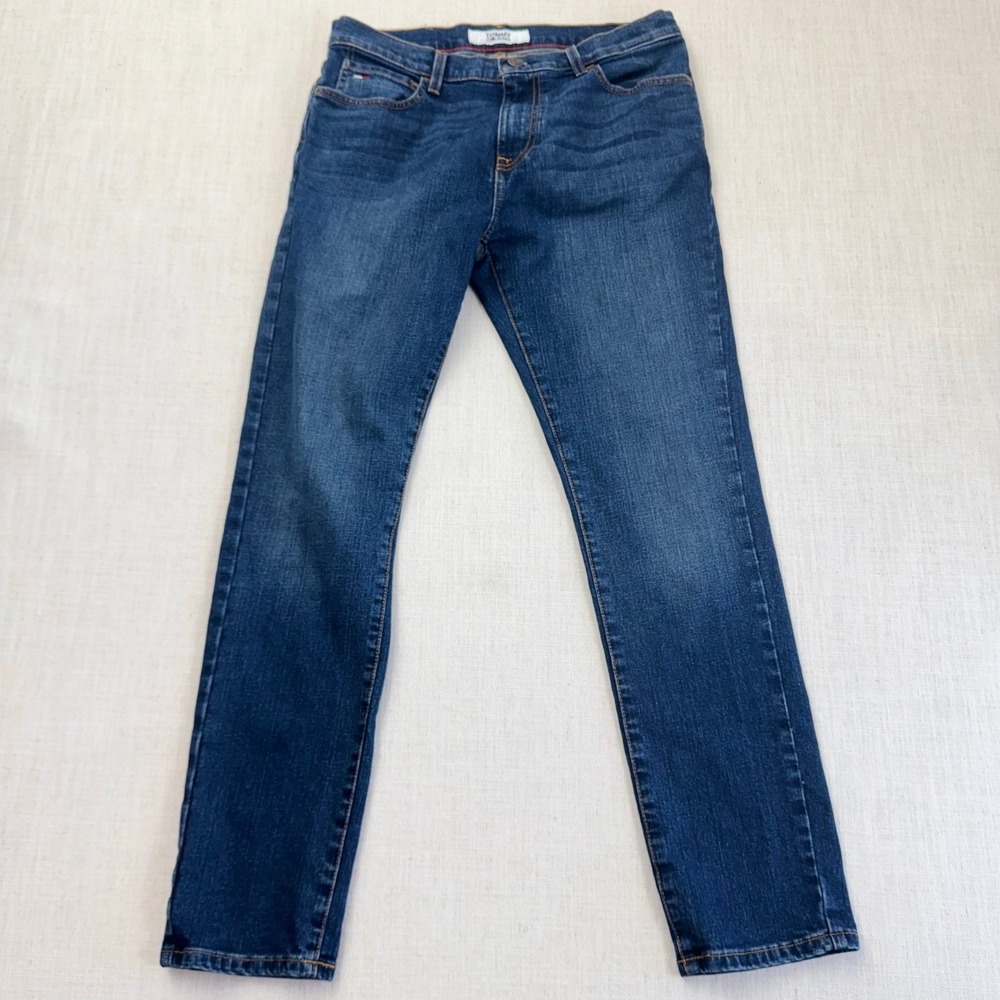 Tommy Jeans Mens Medium Wash Straight Leg Denim Blue Jeans 34x32